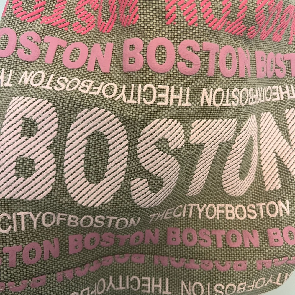 Robin Ruth Pink and Tan Boston Hobo Bag 100% Cotton - Picture 3 of 9